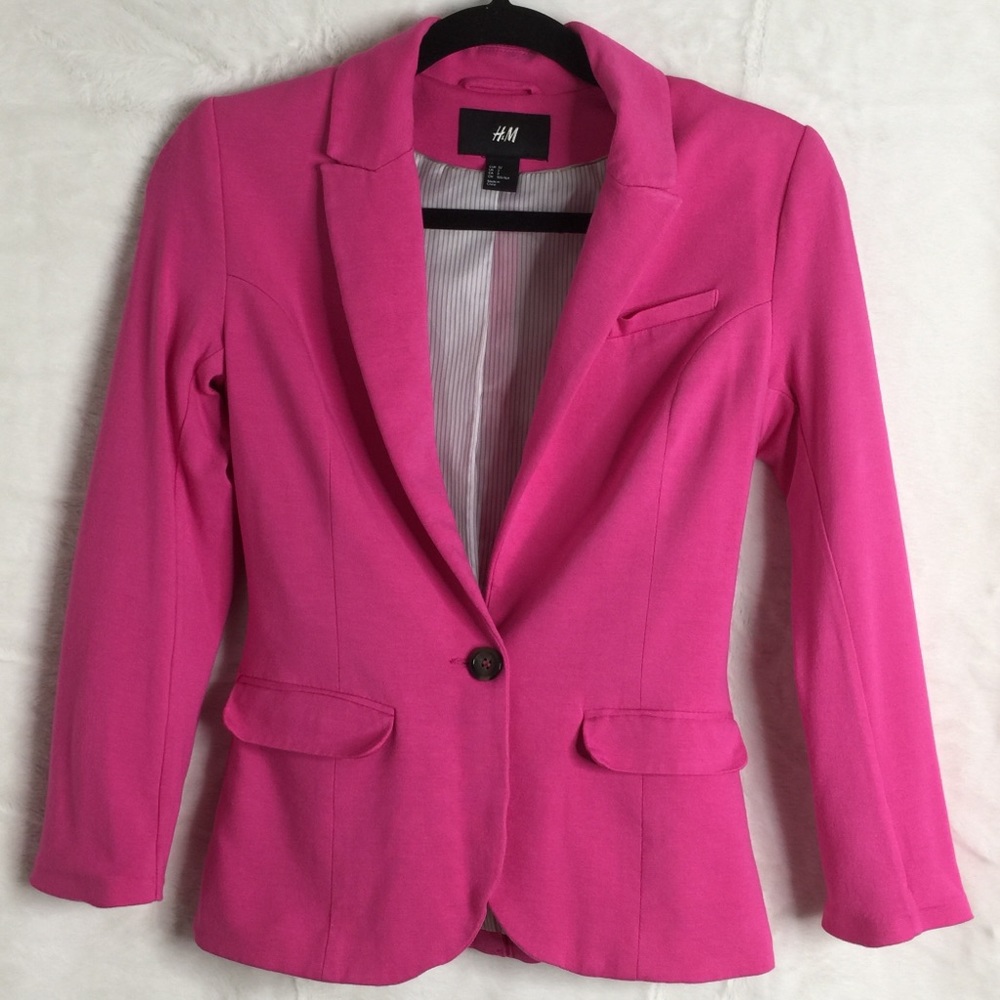 H&M PINK FITTED BLAZER